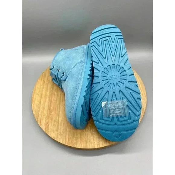 UGG Chukka Boots Mens 10 Neumel Blue Suede Sheepskin Shearling Freshwater 3236 - Picture 8 of 10